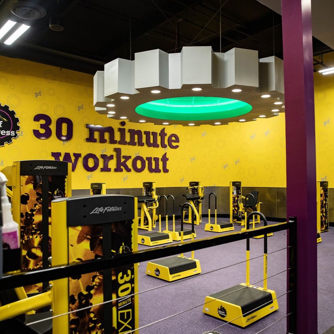 Interior of Planet Fitness, built by Platinum X Construction