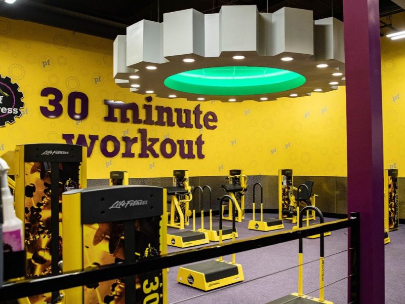 Interior of Planet Fitness, built by Platinum X Construction