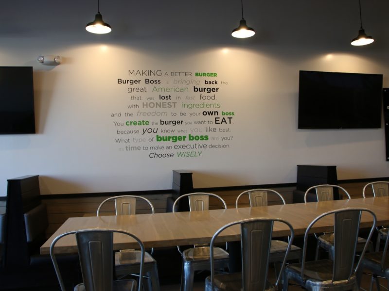 Interior of Burger Boss, built by Platinum X Construction