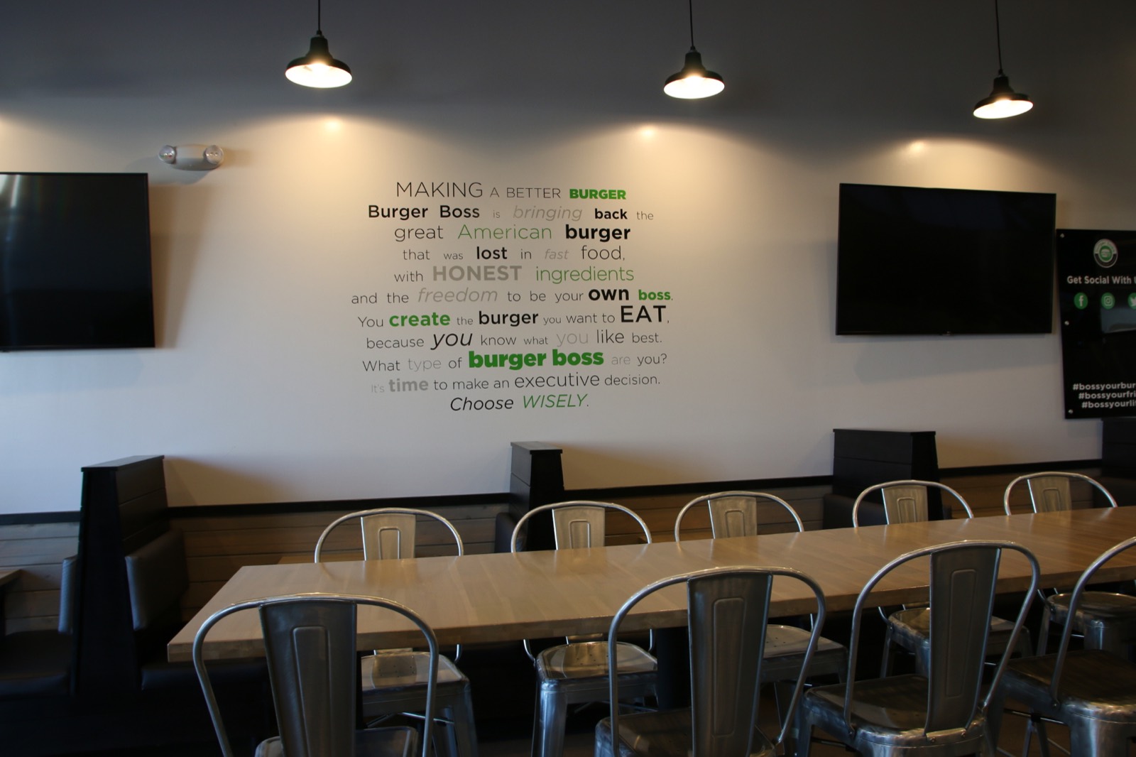 Interior of Burger Boss, built by Platinum X Construction